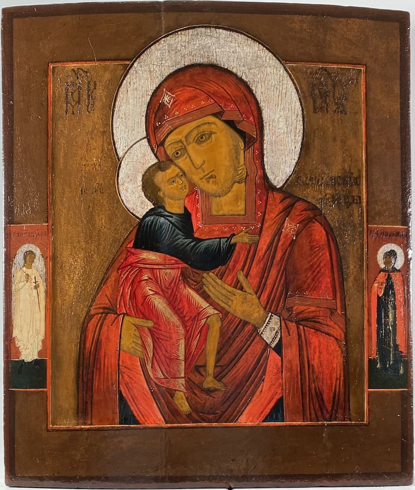 Icône Vierge à l'enfant après restauration.
